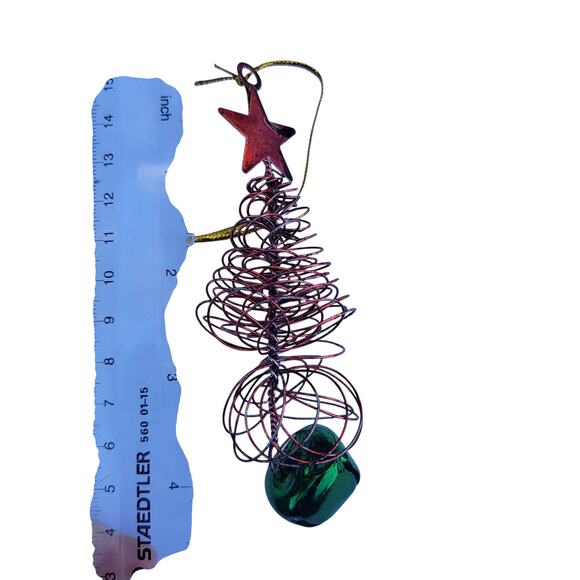 Vintage Wire Christmas Tree Ornament with Bell & Star Topper 1990s - Picture 2 of 10